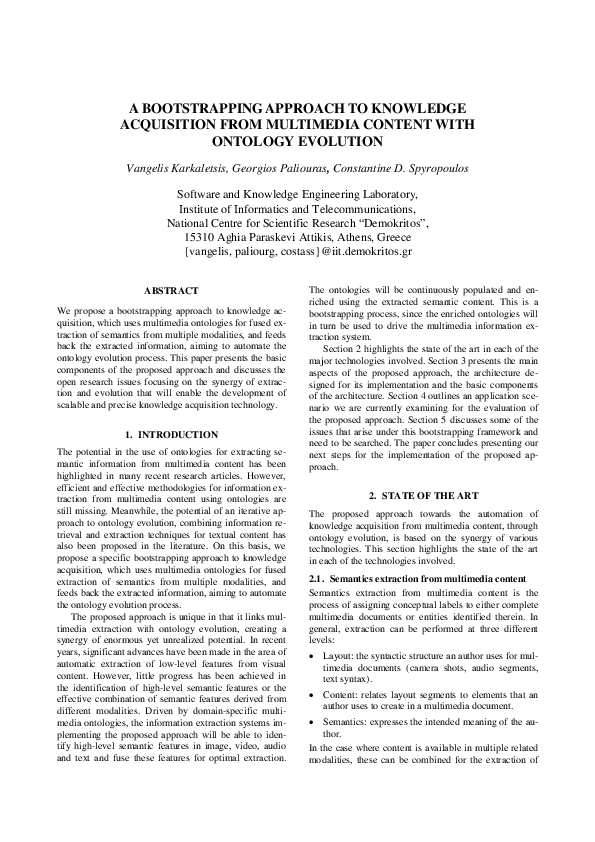 (PDF) A bootstrapping approach to knowledge acquisition from multimedia ...