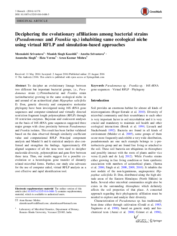 (PDF) Deciphering the evolutionary affiliations among bacterial strains ...