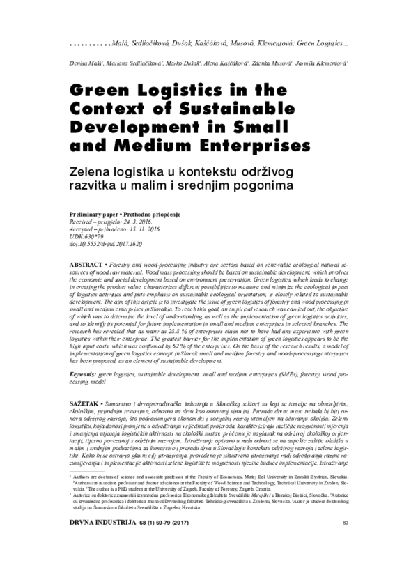 (PDF) Green Logistics in the Context of Sustainable Development in ...