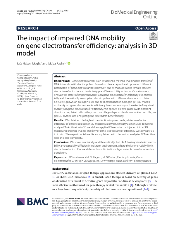 (PDF) The impact of impaired DNA mobility on gene electrotransfer ...
