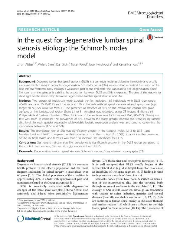 (PDF) In the quest for degenerative lumbar spinal stenosis etiology ...