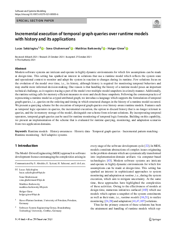 (PDF) Incremental execution of temporal graph queries over runtime ...