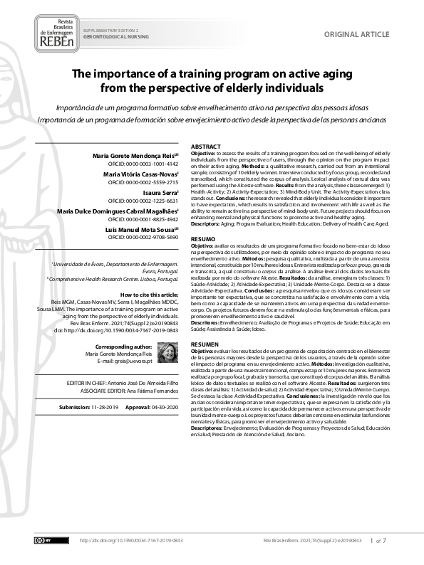 (PDF) The importance of a training program on active aging from the ...