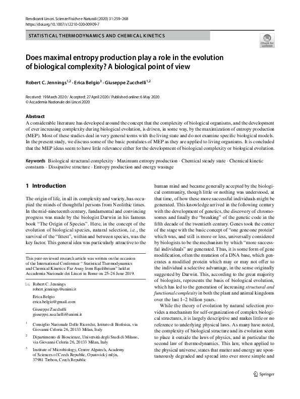 (PDF) Does maximal entropy production play a role in the evolution of ...