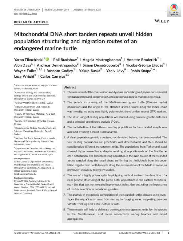 (PDF) Mitochondrial DNA short tandem repeats unveil hidden population ...