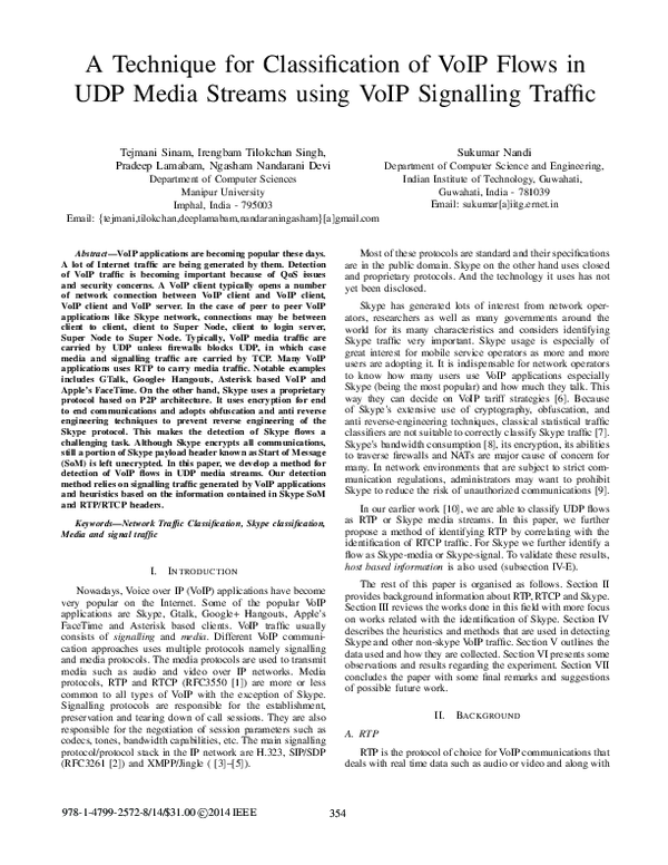 (PDF) A technique for classification of VoIP flows in UDP media streams ...