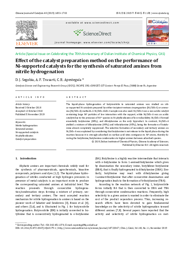 (PDF) Effect of the catalyst preparation method on the performance of ...