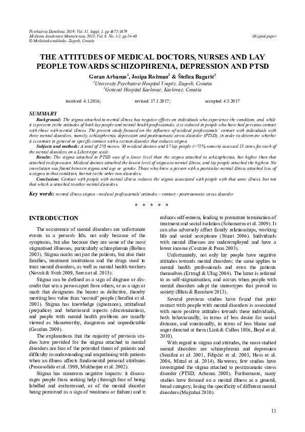 (PDF) The attitudes of medical doctors, nurses and lay people towards ...