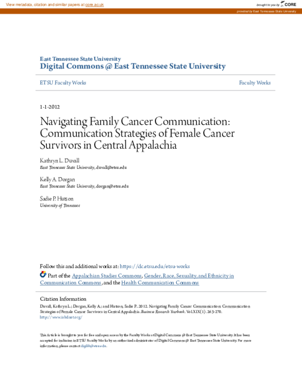 (PDF) Navigating Family Cancer Communication: Communication Strategies ...