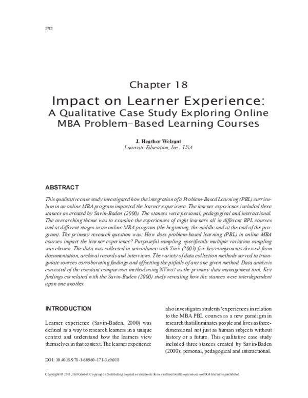 (PDF) Impact on Learner Experience