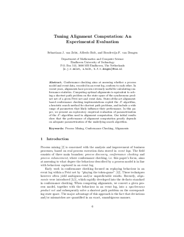 (PDF) Tuning Alignment Computation: An Experimental Evaluation