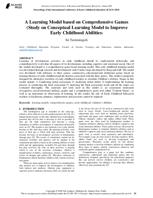 (PDF) A Learning Model based on Comprehensive Games (Study on ...