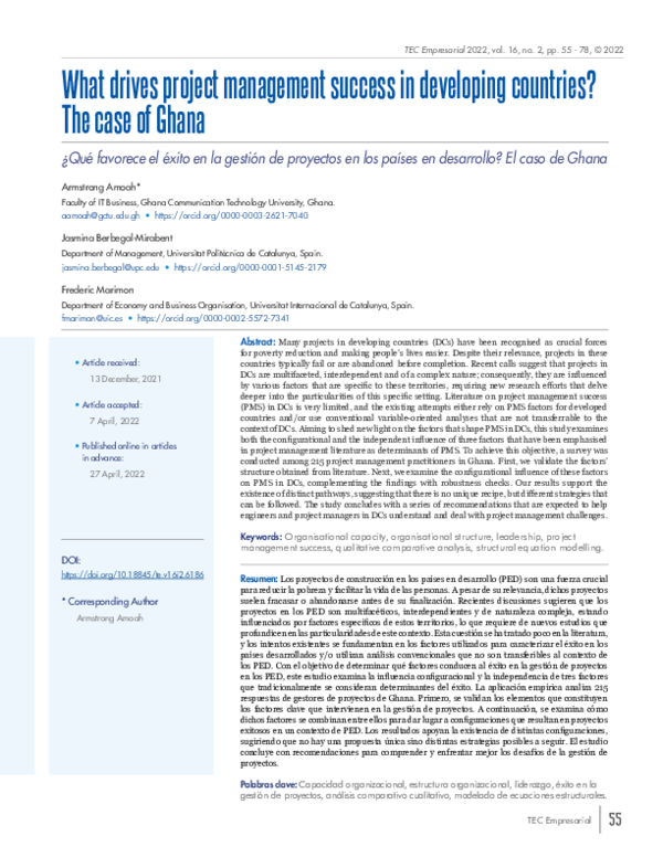 (PDF) What drives project management success in developing countries ...
