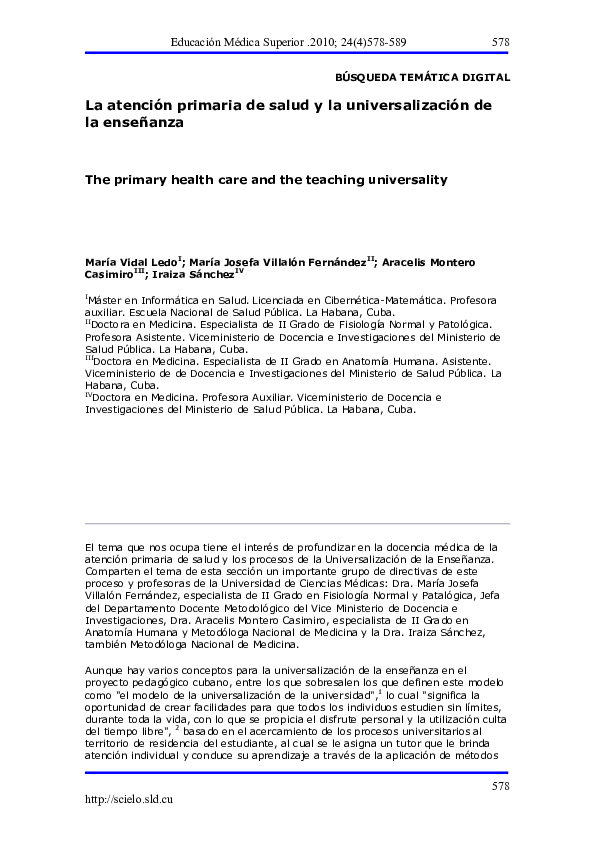 (PDF) BÚSQUEDA TEMÁTICA DIGITAL La atención primaria de salud y la ...