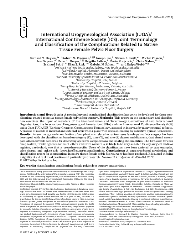 (PDF) International Urogynecological Association (IUGA)/International ...