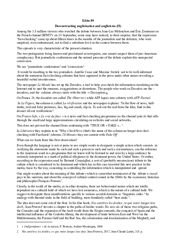(PDF) Deconstructing anglicisation and anglicisms (II)