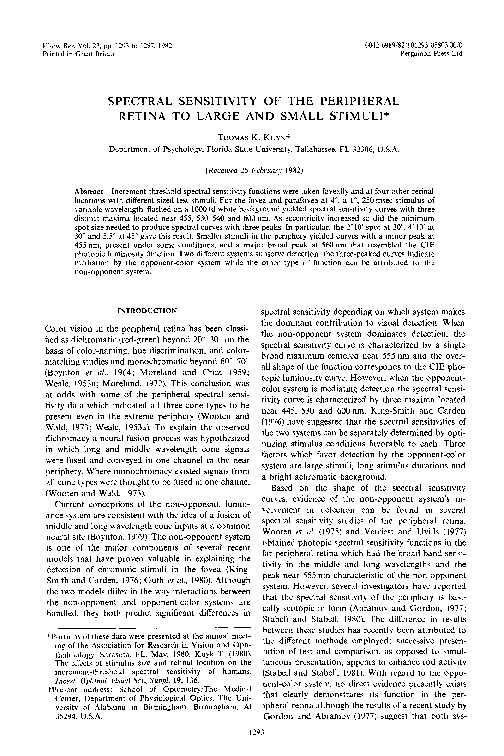 (PDF) Spectral sensitivity of the peripheral retina to large and small ...