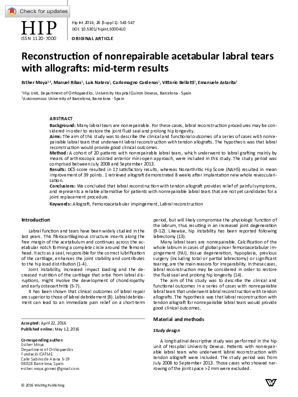 (PDF) Reconstruction of nonrepairable acetabular labral tears with ...