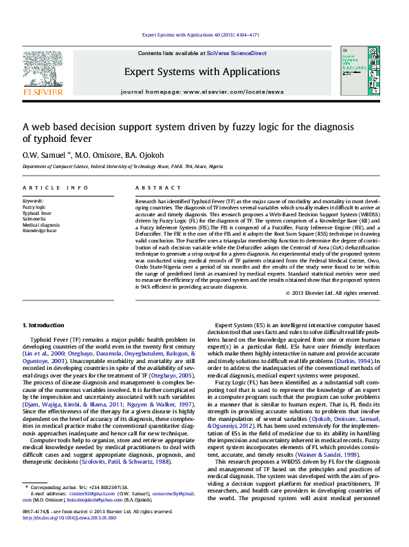 (PDF) A web based decision support system driven by fuzzy logic for the ...