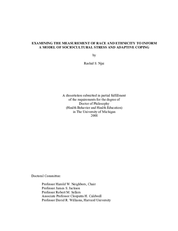 (PDF) Examining the measurement of race and ethnicity to inform a model ...