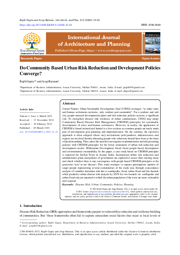 (PDF) Do Community Based Urban Risk Reduction and Development Policies ...