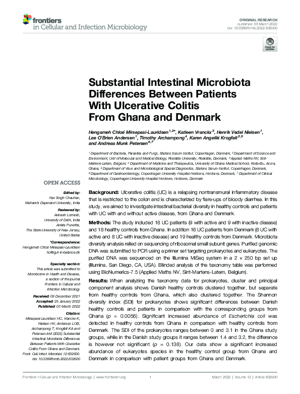 (PDF) Substantial Intestinal Microbiota Differences Between Patients ...