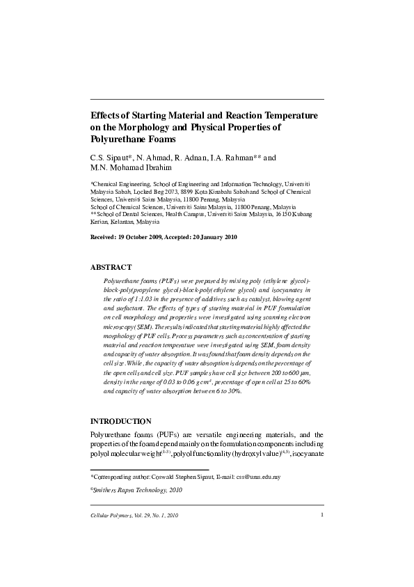 (PDF) Effects of Starting Material and Reaction Temperature on the ...