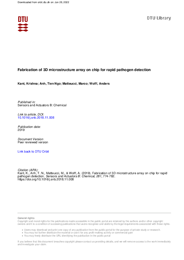 (PDF) Fabrication of 3D microstructure array on chip for rapid pathogen ...