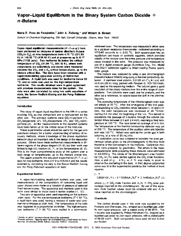 (PDF) Vapor-liquid equilibrium in the binary system carbon dioxide + n ...