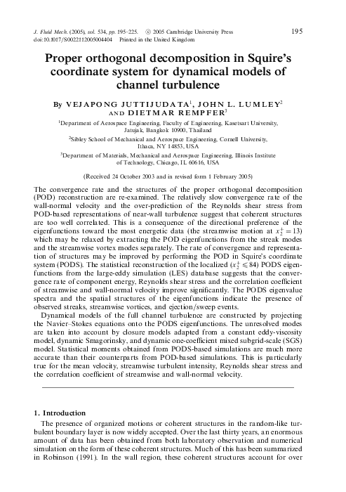 (PDF) Proper orthogonal decomposition in Squire's coordinate system for ...