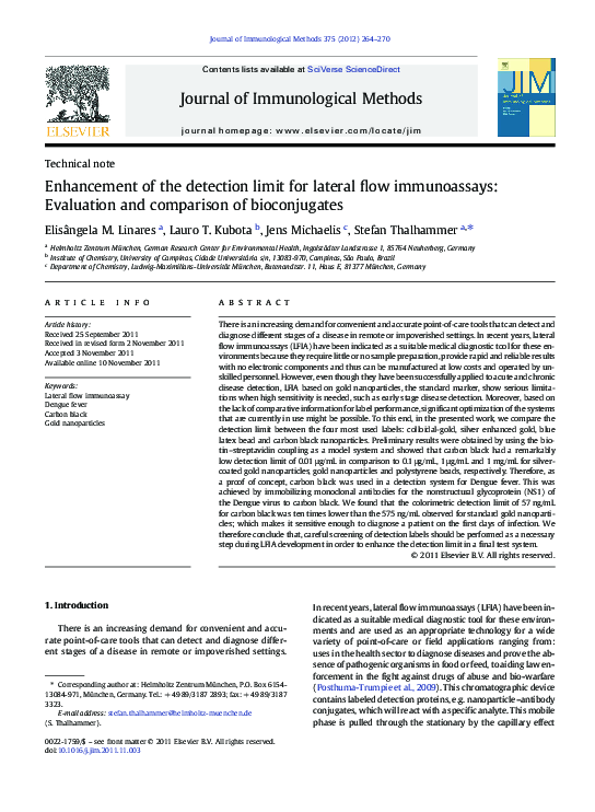 (PDF) Enhancement of the detection limit for lateral flow immunoassays ...