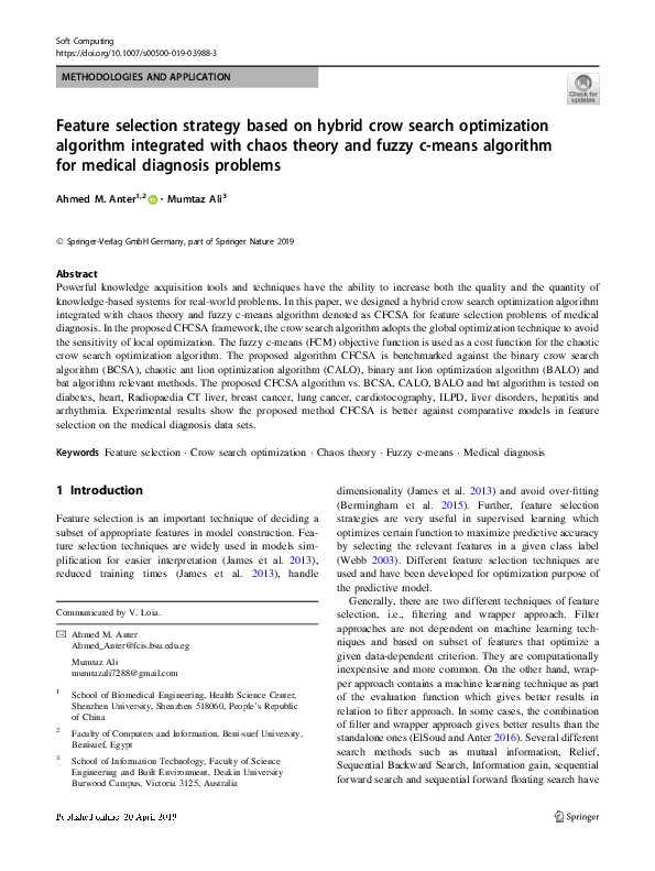 (PDF) Feature selection strategy based on hybrid crow search ...