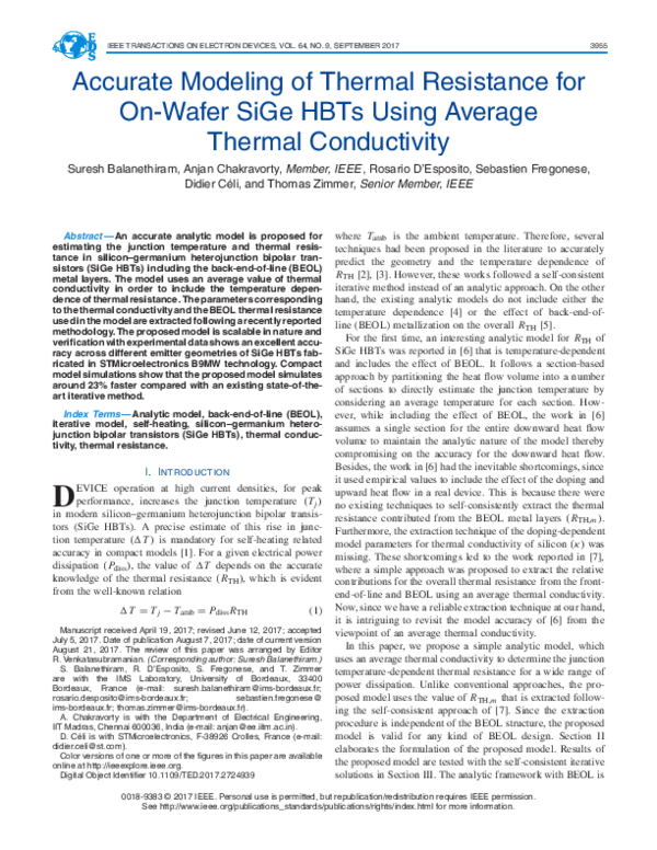 (PDF) Accurate Modeling of Thermal Resistance for On-Wafer SiGe HBTs ...