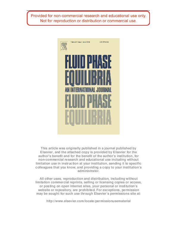 (PDF) Fluid Phase Equilibria 244 (2006) 26–32