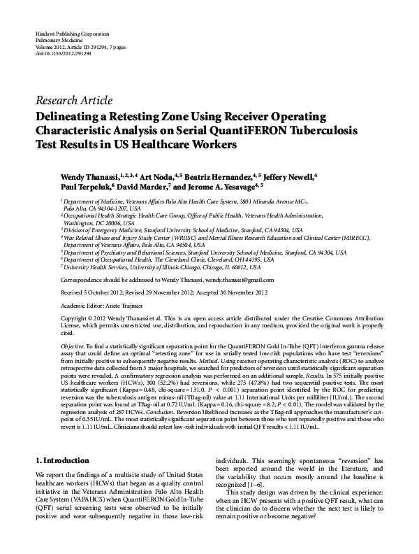 (PDF) Delineating a Retesting Zone Using Receiver Operating ...