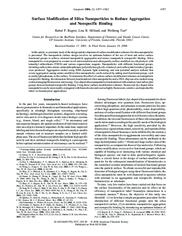 (PDF) Surface modification of silica nanoparticles by UV-induced graft ...