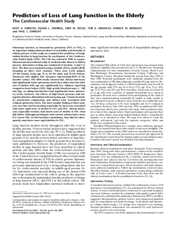 (PDF) Predictors of Loss of Lung Function in the Elderly