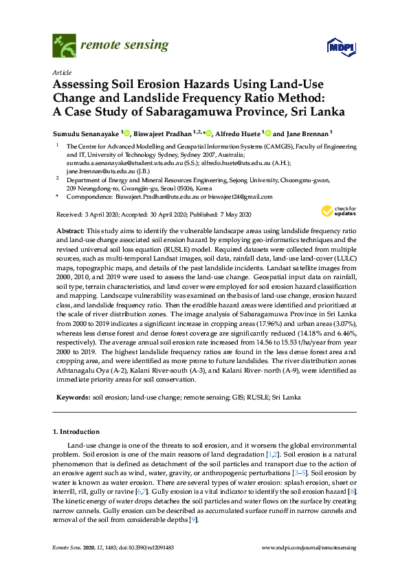 (PDF) Assessing Soil Erosion Hazards Using Land-Use Change and ...