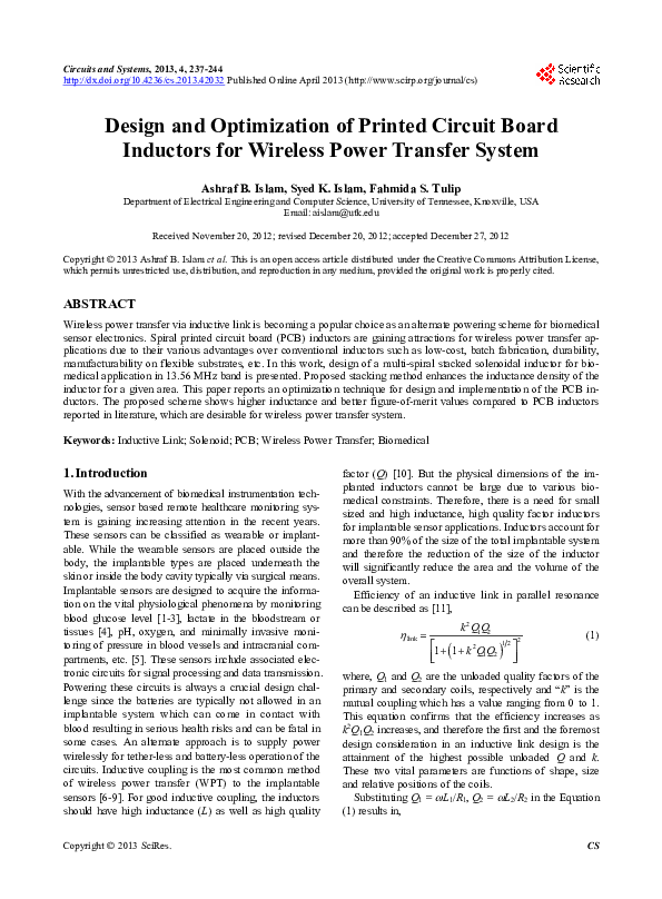 (PDF) Design and Optimization of Printed Circuit Board Inductors for ...