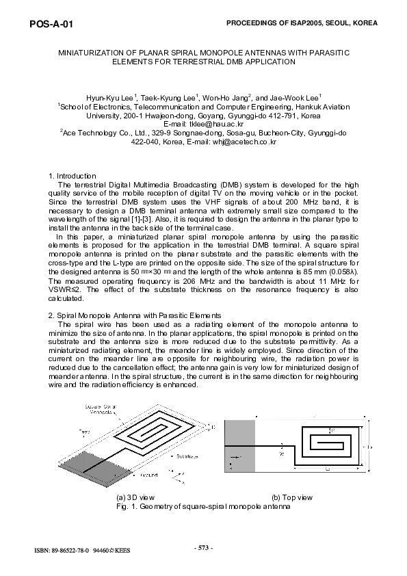(PDF) Miniaturization of Planar Spiral Monopole Antennas with Parasitic ...