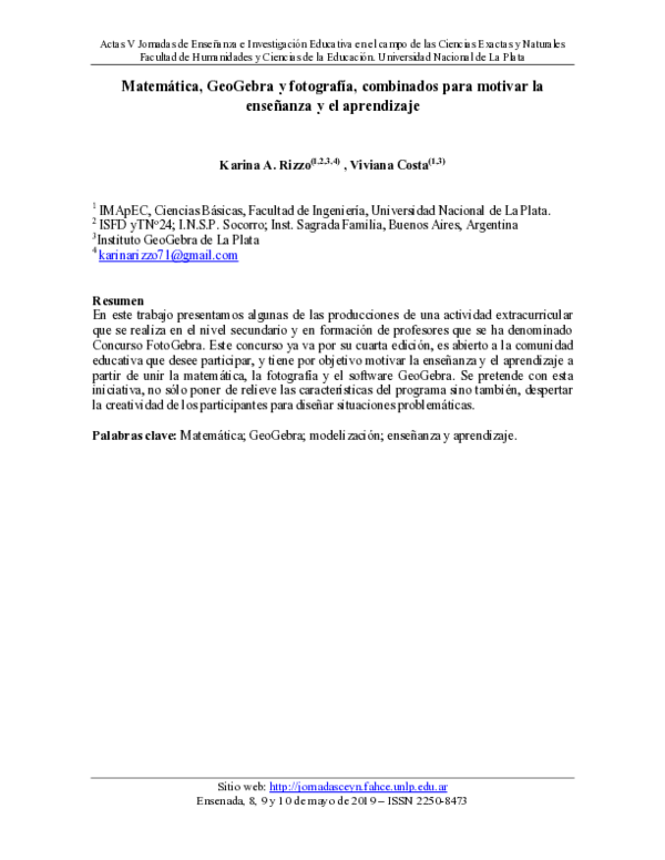 (PDF) Matematica Geogebra y Fotografia Combinados Para Motivar La ...