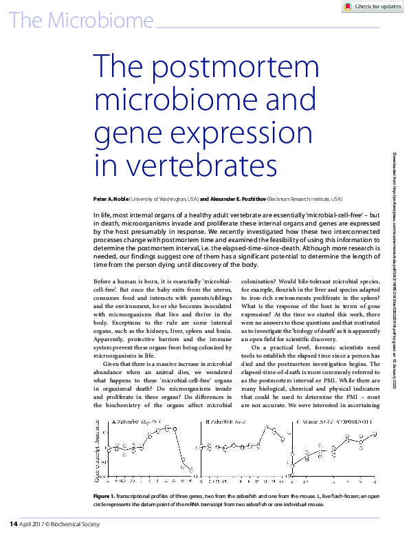 (PDF) The postmortem microbiome and gene expression in vertebrates