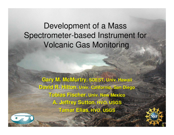 (PDF) Development of a Mass Spectrometer-based Instrument for Volcanic ...