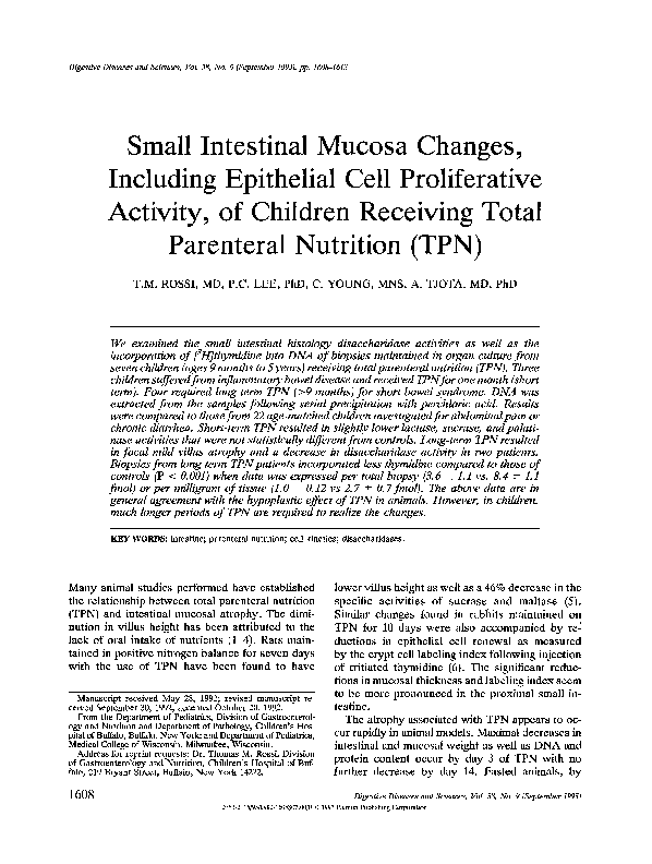 (PDF) Small intestinal mucosa changes, including epithelial cell ...