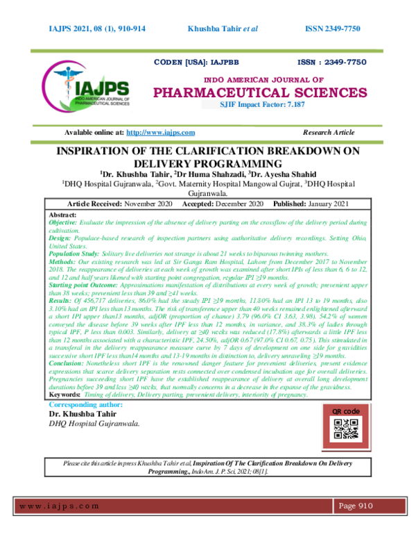 (PDF) Inspiration of the Clarification Breakdown on Delivery Programming