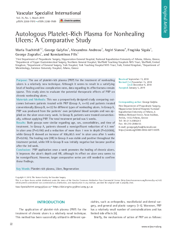 (PDF) Autologous Platelet-Rich Plasma for Nonhealing Ulcers: A ...