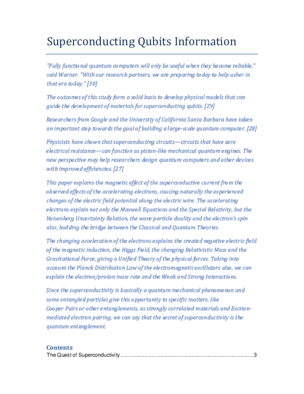 (PDF) Superconducting Qubits Information