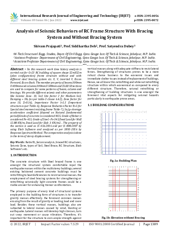 (PDF) Analysis of Seismic Behaviors of RC Frame Structure With Bracing ...