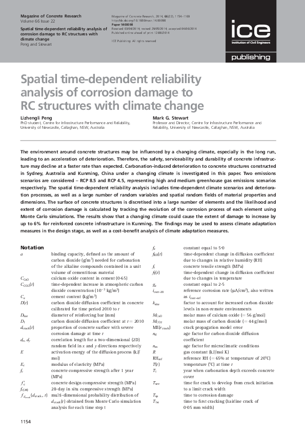 (PDF) Spatial time-dependent reliability analysis of corrosion damage ...