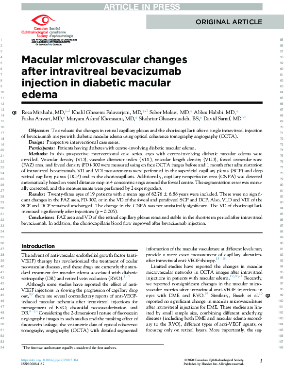 (PDF) Macular microvascular changes after intravitreal bevacizumab ...
